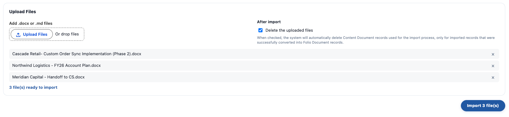 Uploading files
