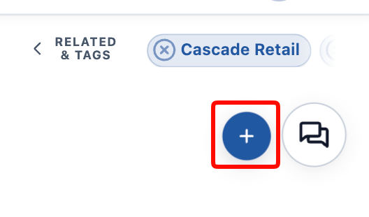 The comments button in the upper-right, hovered to reveal the + button beside it