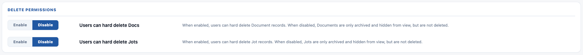 Delete permissions