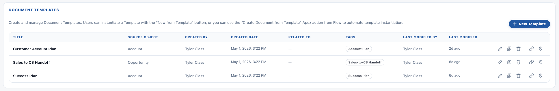 Access existing Templates